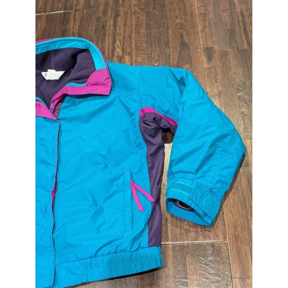 Vintage 90s Columbia Bugaboo 3-in-1 Interchange Ski Jacket Womens M Teal Purple - Picture 2 of 16